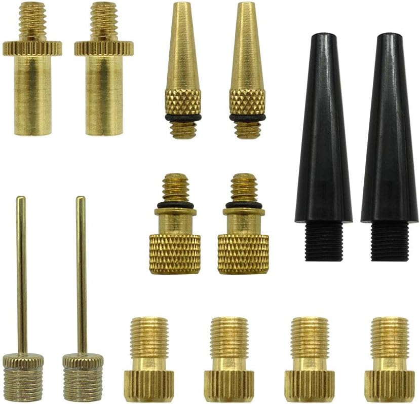 ABTOLS Premium Brass Presta and Schrader Valve Adapter, Bike Tire Valve Adapters, Ball Pump Needle, Adapters Kit as Inflation Devices and Accessories fit for Standard Pump or Air Compressor : Sports & Outdoors