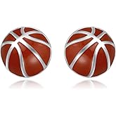 Sterling Silver Football BaseBall Softball Basketball Soccer Stud Earrings Hypoallergenic Sports Jewelry Gifts for Women Sports Lovers
