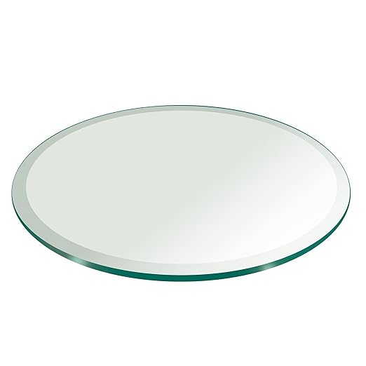 20" Inch Round Glass Table Top 1/2" Thick Tempered Beveled Edge by Fab
