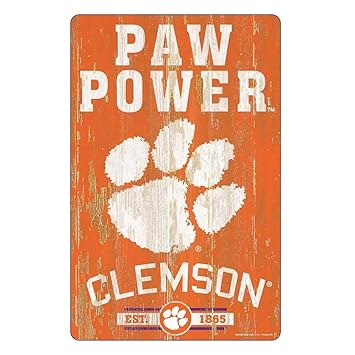 Amazoncom Wincraft Ncaa Clemson Tigers 11x17 Wood Sign