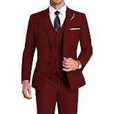 High-End Suits Men Suit Groomsmen Suit Orange Slim Fit 3 Pieces Suit for Men Notched Lapel Jacket Vest Pants