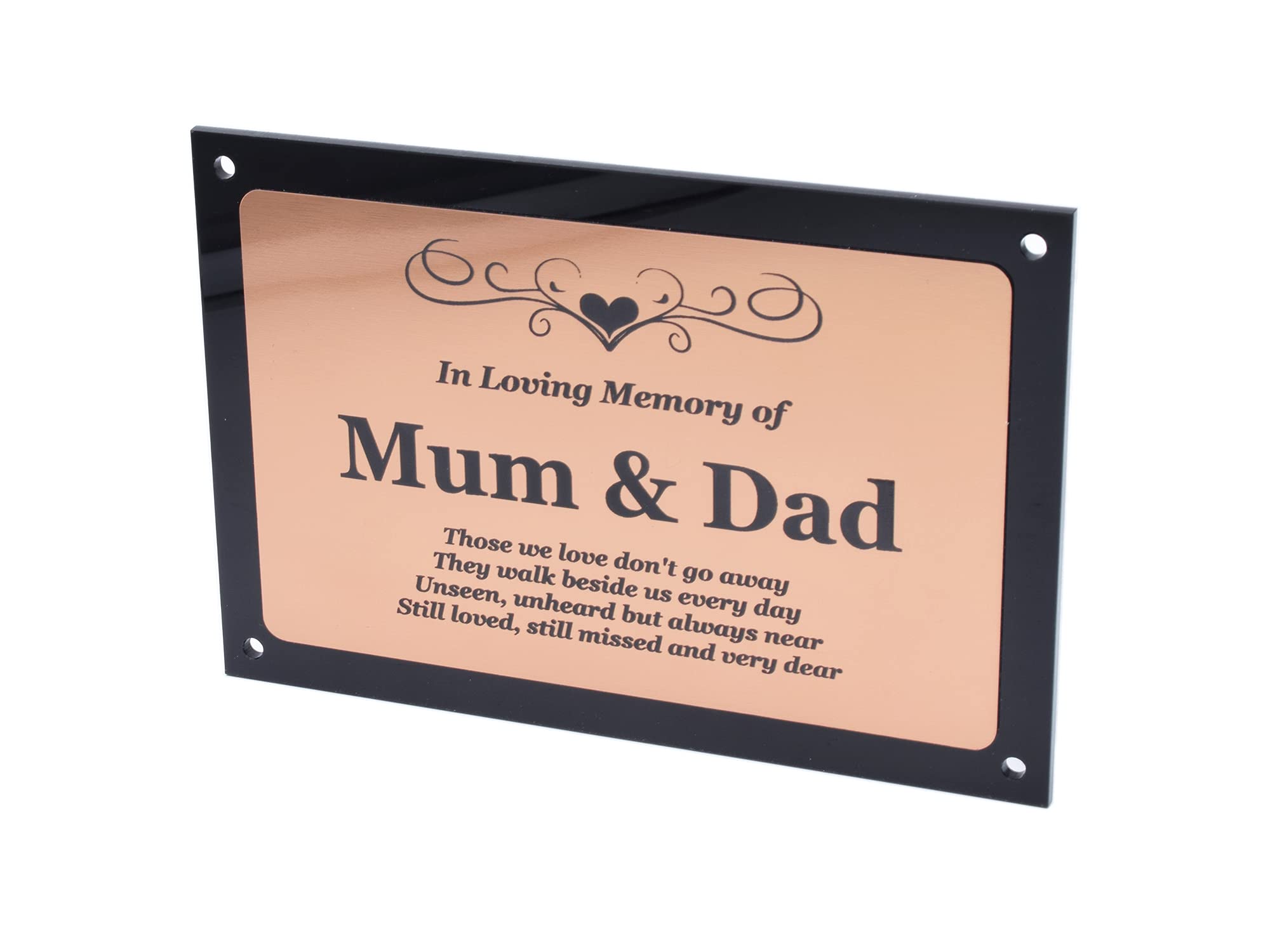 OriginDesigned Beautifully Engraved Mum & Dad Memorial Plaque - Indoor and Outdoor Use (Copper)