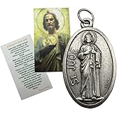 Westmon Works St Jude Medal Set Italian Metal Medallion with USA Made Saint Prayer Holy Card