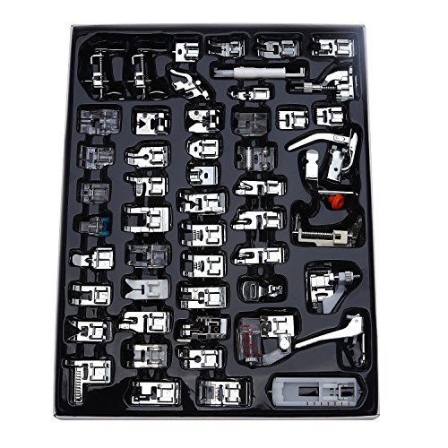 Aiskaer Professional 52pcs Sewing Machine Presser Feet Set for Brother, Babylock, Singer, Janome, Elna, Toyota, New Home, Simplicity, Kenmore, (52 Pieces)