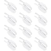 Super Z Outlet 5.5" Mini Acrylic Plastic Kitchen Scoops for Weddings, Candy Dessert Buffet, Ice Cream, Protein Powders, Coffee, Tea (Clear)