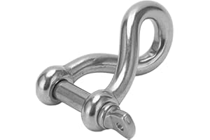 10mm Stainless Steel Anchor Shackle, Twist Shackle with M10 Screw Pin for Marine and Yachting - Rustproof Construction, Easy 