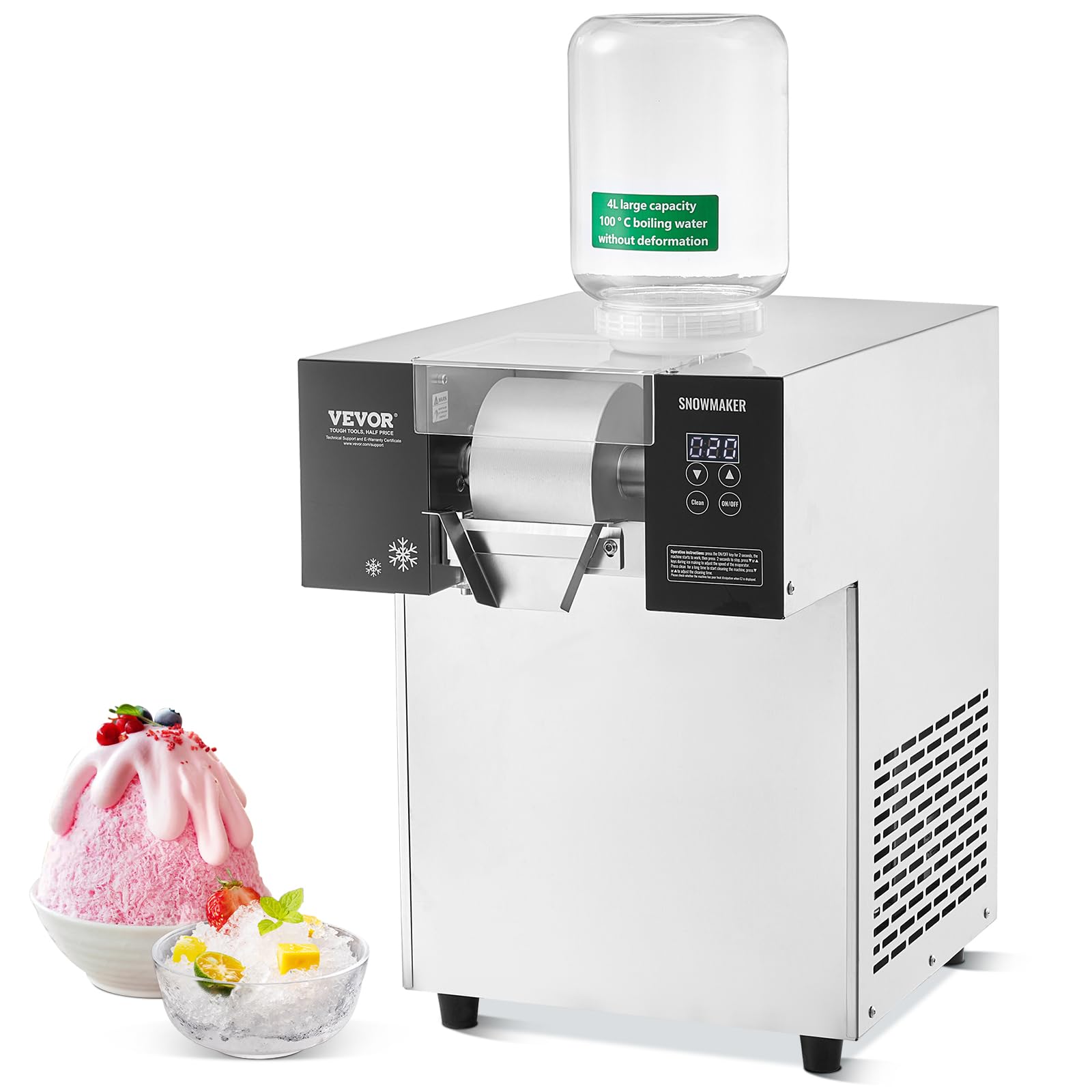 VEVOR Commercial Snowflake Ice Machine, 397LBS/24H