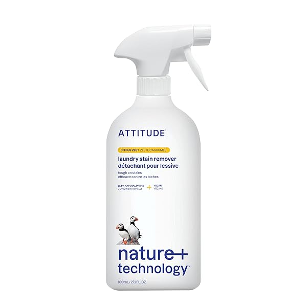 ATTITUDE STAIN REMOVER SPRAY FOR LAUNDRY, REMOVES ODORS...