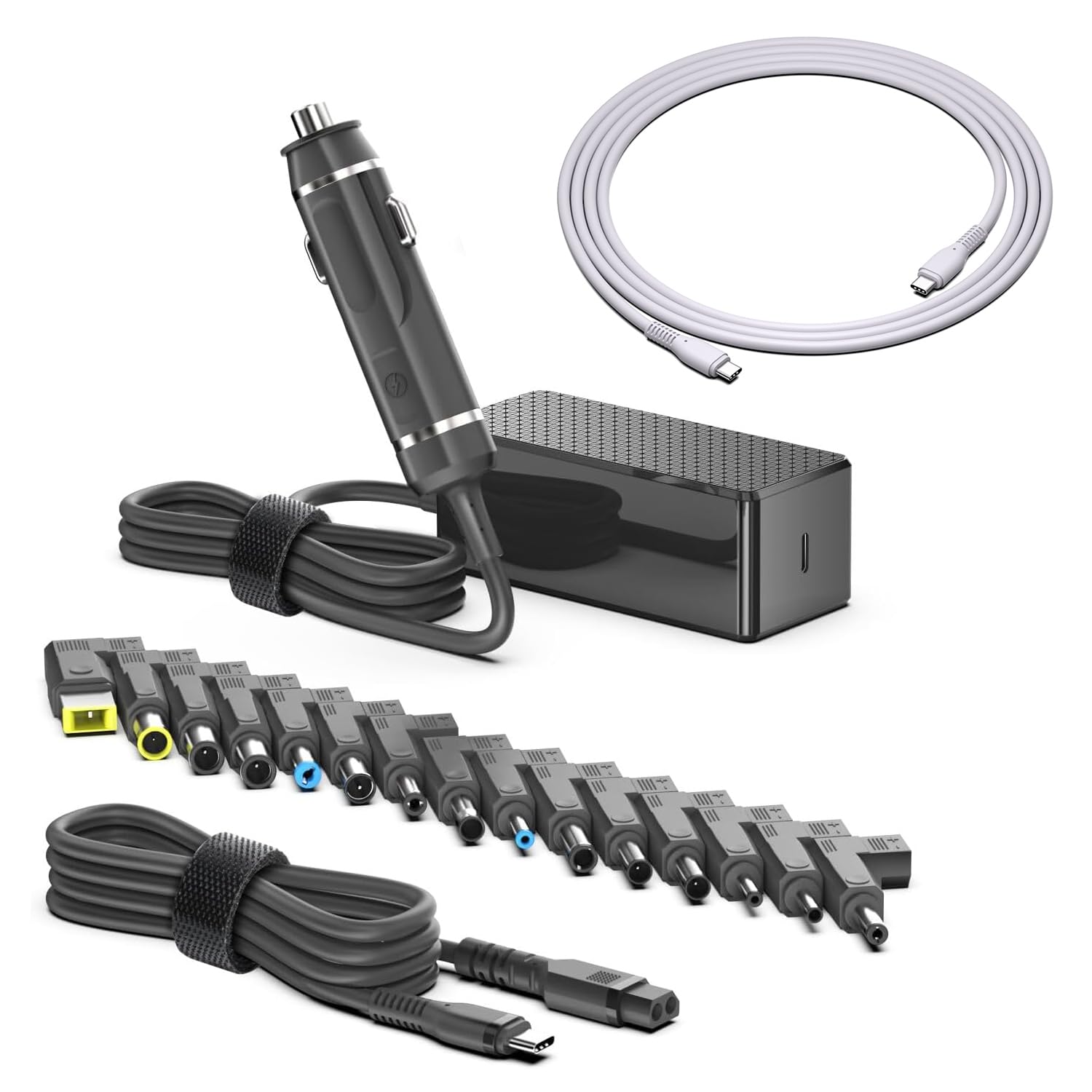 HKY 100W 140W USB C DC Adapter Car Charger for Dell XPS 15 17 9575 9500/LG gram/ASUS/MacBook Pro Air/HP/MSI Laptops, Jackery Explorer 100 300 Plus 240 v2 Portable Power Staion Generator