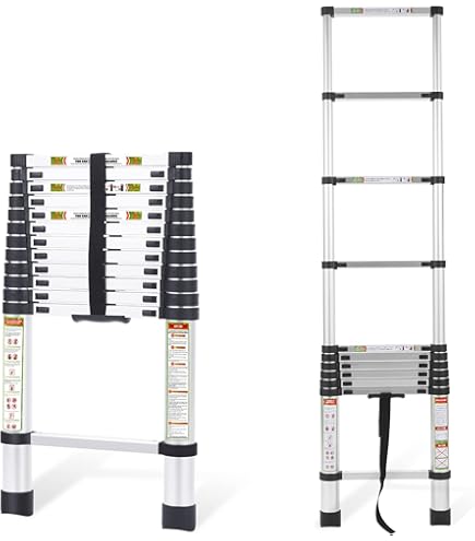 RIKADE Telescoping Ladder 16.5FT & Attic Ladder, Heavy Duty