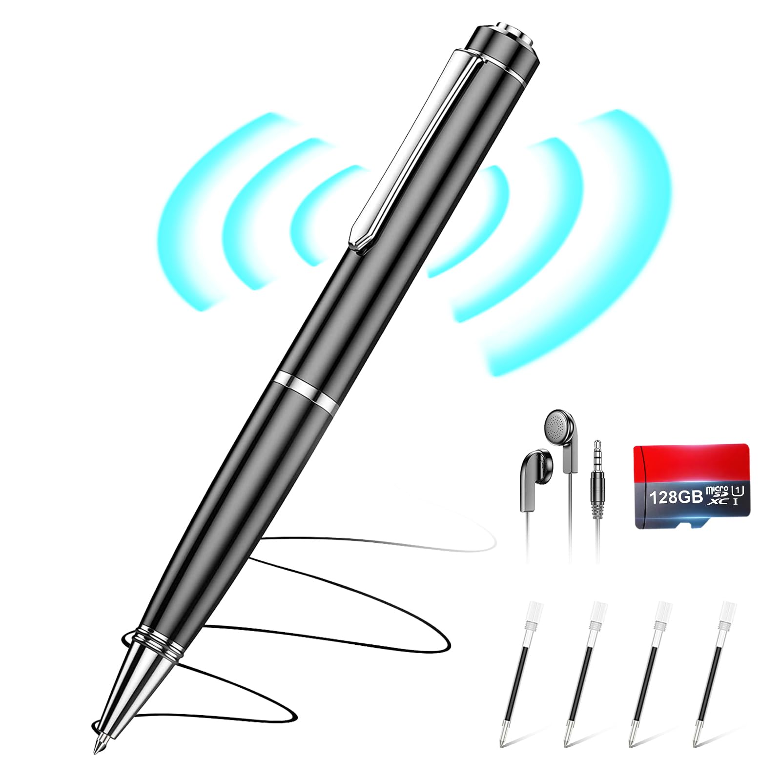 128GB Digital Voice Recorder - (4800 Hours) ZIPCIDE