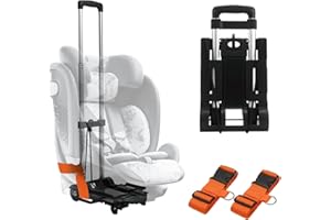 Vieshful Car Seat Travel Cart, Carseat Stroller Roller for Airport with 2 Straps, Car Seat Dolly Carrier, Folding Luggage Cart, Foldable Hand Truck with Wheels