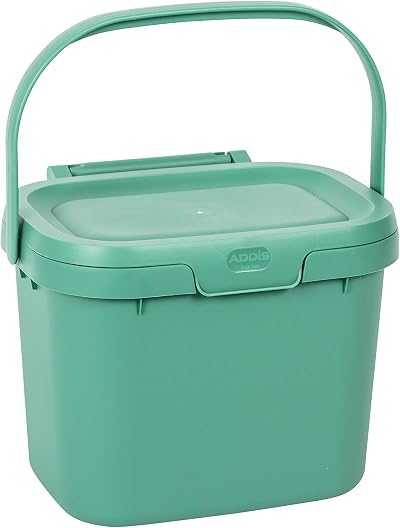 Addis Everyday Kitchen Food Waste Compost Caddy Bin 4.5 L Sage Green
