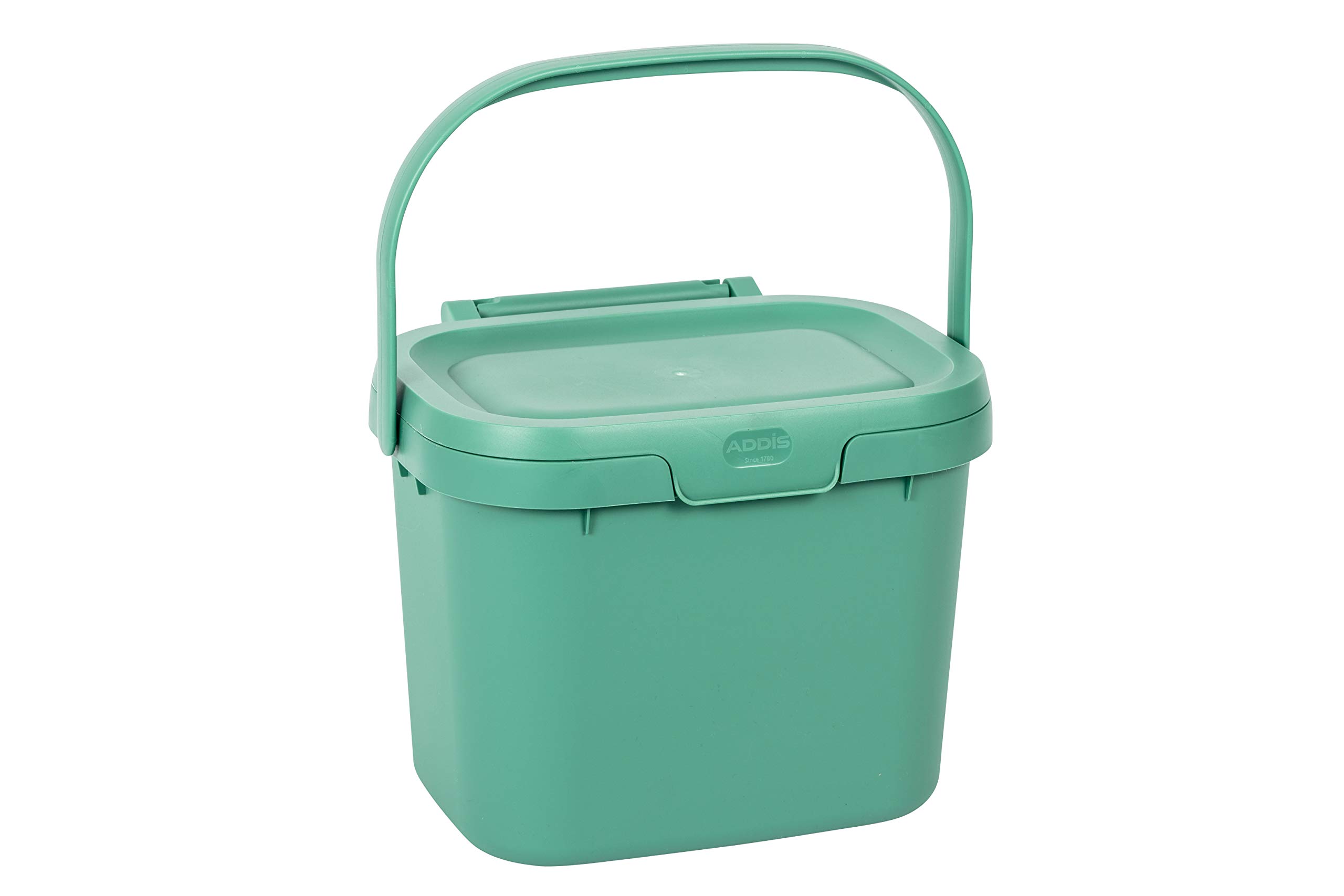 Addis 518534 Everyday Kitchen Food Waste Compost Caddy Bin, 4.5 Litre, Sage Green
