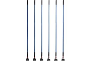 L LUKE SUPPLY Matthew Cleaning Jaw Clamp Mop Handle, Snap-On Fiberglass Dust Mop Handle for Floor Cleaning, Gripper Holder with Clip-On Connector for Janitorial Supplies, Commercial Use,Restaurants, 60 Inches Blue