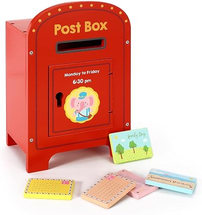 SOKA Wooden Elephant Post Box Toy Montessori Colors Shapes Numbers Pretend Play