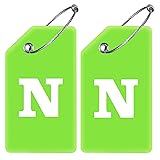 Initial Luggage Tag 2 Pack, Silicone Luggage Tags