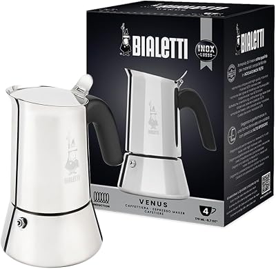 Bialetti New Venus Caffettiera Inox 4 Tazze Induction Silver