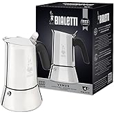 Bialetti - New Venus Induction, Stovetop Coffee Maker, Suitable for all Types of Hobs, Stainless Steel, 4 Cups (5.7 Oz), Silv