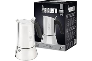 Bialetti - New Venus Induction, Stovetop Coffee Maker, Suitable for all Types of Hobs, Stainless Steel, 4 Cups (5.7 Oz), Silver