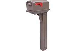 Architectural Mailboxes Classic Plastic Mailbox and Post Kit, GCL100MAM, Mocha
