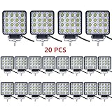 Led Light Bar,Lumitek 20PCS 4inch 48W Led Work Light Square Flood lights Off-road Lights Led lights for Trucks,Off-road Vehicle, ATV, SUV, UTV, 4WD, Jeep, Boat and more ...