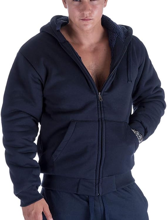 sherpa lined zip up hoodie mens