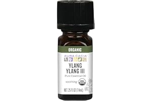 Aura Cacia 100% Pure Ylang Ylang III Essential Oil | Certified Organic, GC/MS Tested for Purity | 7.4 ml (0.25 fl. oz.) | Cananga odorata