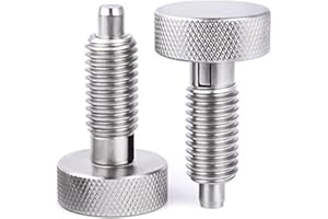 Vleant 2Pcs M6 Stainless Steel Hand Retractable Spring Plungers with Knurled Handle - Quick Release Locking Pin