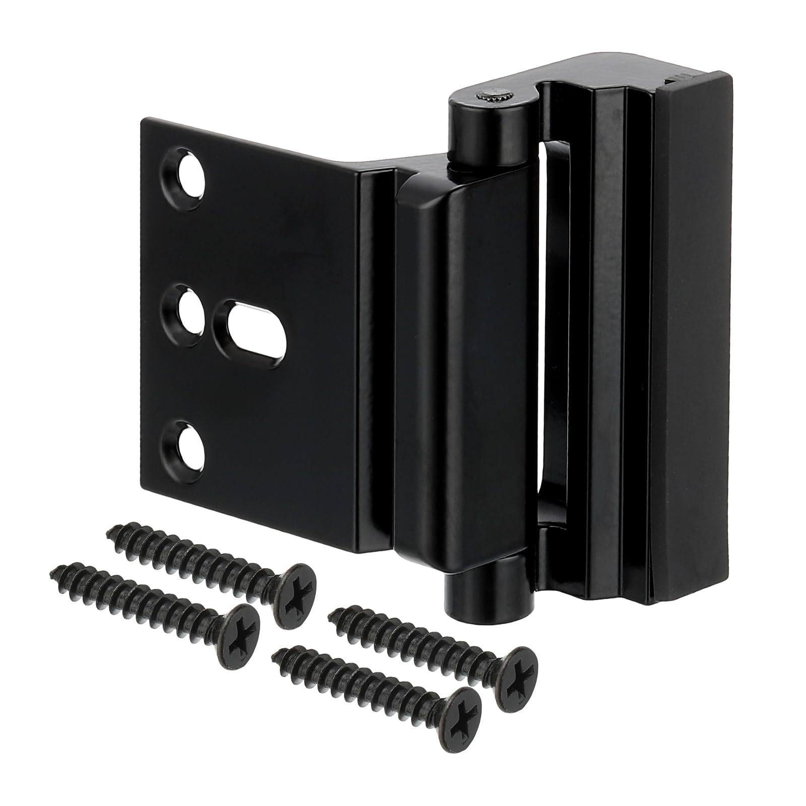 PATIKIL Home Security Door Lock, 3" Stop Door Reinforcement Lock Withstand 800 Lbs High-Security Aluminum Door Latch Stopper with Screws for Home Safety Privacy, Black