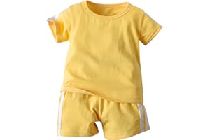 HSTiSan Toddler Boys Girls Clothes Sets 2 Piece Athletic Outfit T-Shirt Tops+Pants Kids Outerwear Spring Summer Fall 6M-5Y
