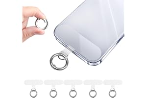 SEVENKA 6 Transparent Phone Tether Tab for iPhone, 6 Spring O Ring Clasps, Cell Phone Lanyard Patch, Phone Strap Replacement Part for All Full Cases