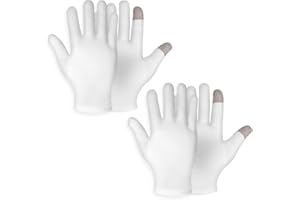 SIBBA 2 Pairs Medium Touch Screen Moisturizing Gloves White Cotton Moisturizing Gloves for OverNight Bedtime Heal Eczema Sleeping Lotion Hand Spa Treatment Gloves Repair Rough Cracked Dry Chapped Hands Skin