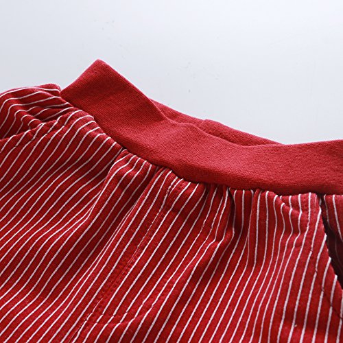 cuteadoy Boy's 2 Piece Outfit Set Sleeve Shirt and Shorts for 1 to 5 Years Olds Little Boy (90(1Years), Wine red)