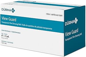 Dynarex 3641-BX View Guard Transparent Film Dressing Roll, Non-Sterile Dressing, 6" x 11 Yard
