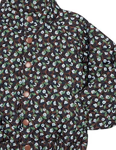 AMAZON ESSENTIALS UNISEX KIDS’ LIGHTWEIGHT PUFFER JACKET (PREVIOUSLY AMAZON AWARE), DEEP BROWN GRAPHIC FLORAL, SMALL