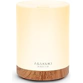 ASAKUKI Essential Oil Diffuser for Home 300 ml Quiet | Automatic Shut-Off, Aromatherapy Diffuser, 7 LED Lights for Living Room, Kitchen, Bedroom, Hotel - Light Brown
