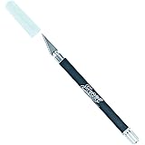 Soft Grip Hobby Knife, Excel Blades K18 with Safety Cap, American Made Light Duty Craft Knife (Black)