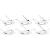 Satco S11641 9.2W LED Recessed Downlight Retrofit Value Pack, 5-6 Inches, White, 6-Pack