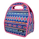 Neoprene Insulated Lunch Bag,CrazyFire Waterproof Personalized Insulated Lunch Bags for Men Women Kids with Rubber Zipper Design