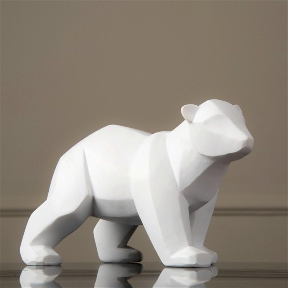Resin Abstract White Polar Bear Sculpture Figurine