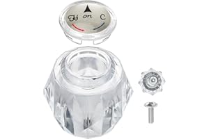 GJK RP2391 Single Shower Knob Replacement for Delta Faucet, Single Clear Knob Handle Kit with Set Screw and Button Fit for Delta 600 Series Tub/Shower Faucet