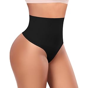 Werena Tummy Control Thong Shapewear for Women High Waisted Body Shaper Panties Shaping Thong Girdle Underwear