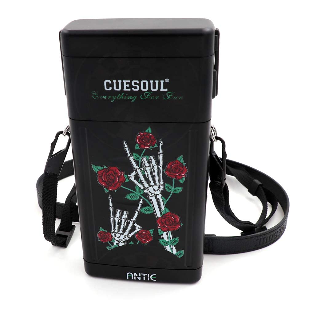 CUESOUL ANTIE Black Dart Case Hard,Holds 6 Steel Tip Darts/Soft Tip Darts & Extra Dart Tips,Shafts & Flights,Durable Use