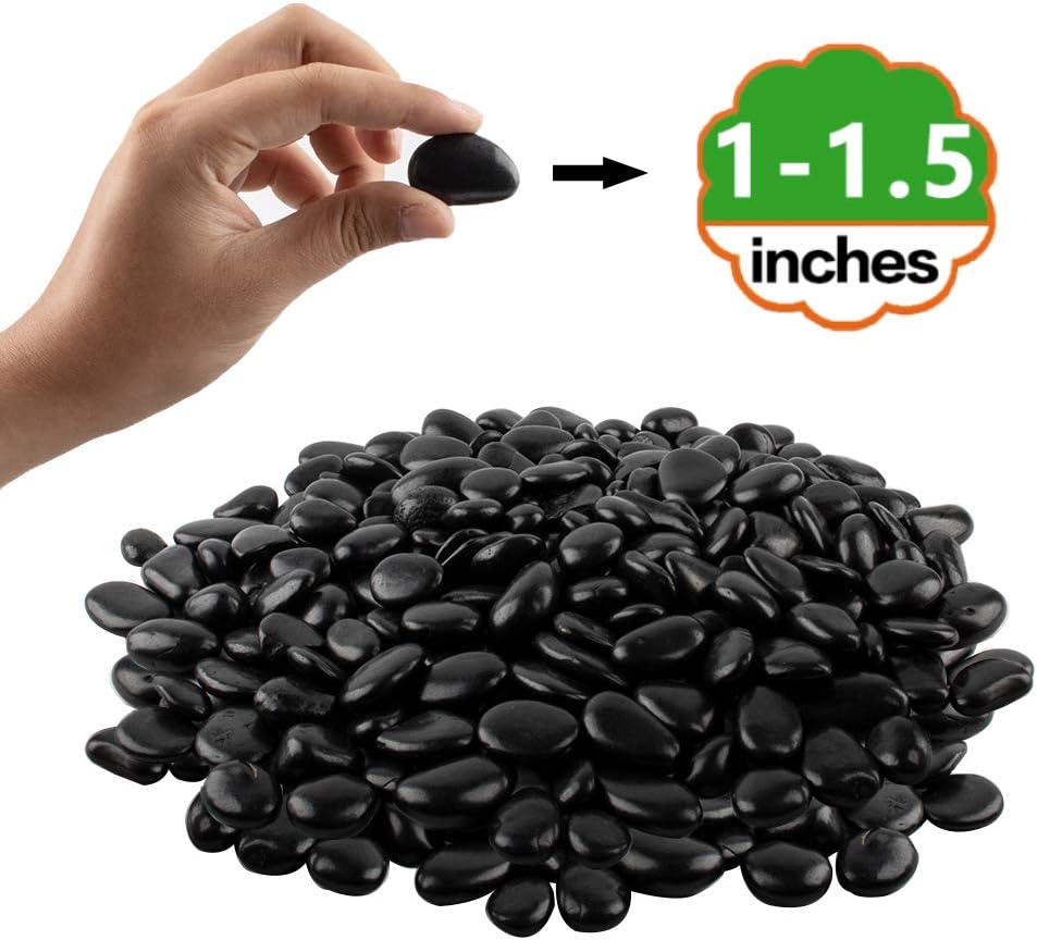 Anothera 18-lb Bulk Bag Black Small Pebbles 1" Size Aquarium Gravel Outdoor River Rocks Garden Paving Indoor Plant Gravel Decorative Stones : Garden & Outdoor