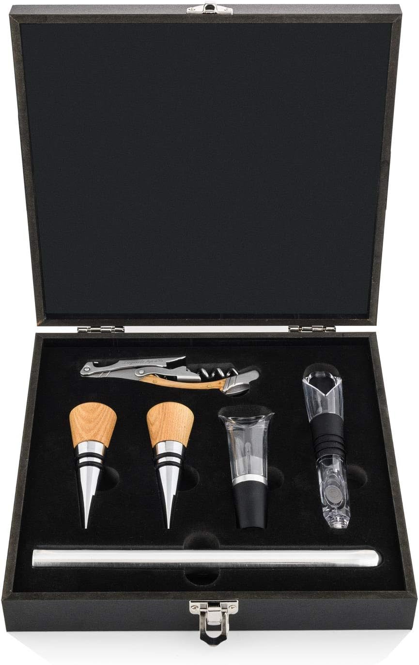 Laguiole Style de Vie Korkenzieher-Set, Sommelier-Set, 6-teilig, Eichenholz