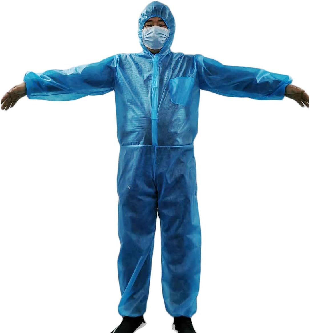 MURTIAL Disposable Protective Coverall,Anti-Dust Full Body Isolation Suit with Hood Protective Gowns