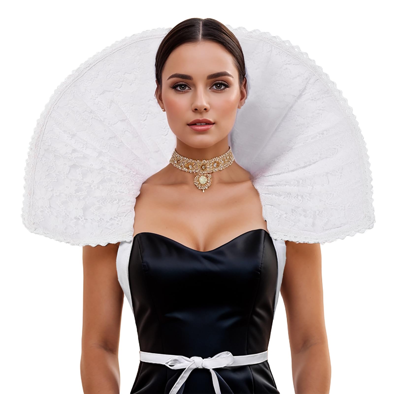 UniqKaliber Stand Up Victorian Collar Queen Elizabeth Costume Collar Renaissance Halloween Cosplay Accessories — image 1