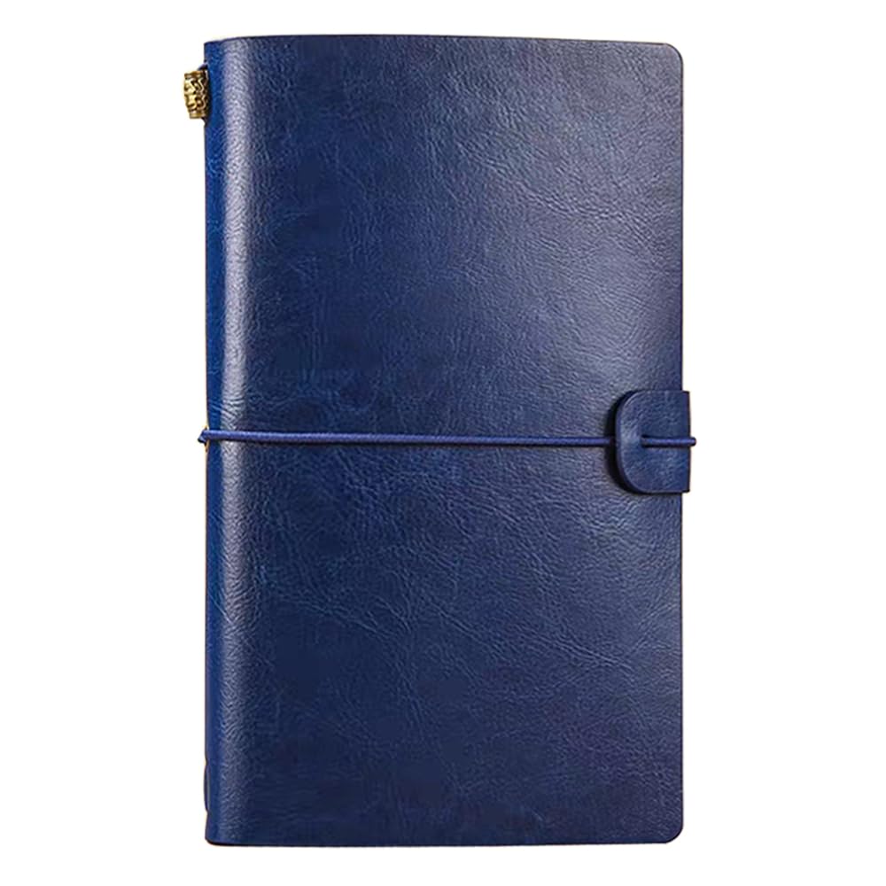 NectaRoy Retro Vintage Refillable Leather Notebook with Lined and Blank Inserts, Travelers Journals Diary Notepad,12x20cm