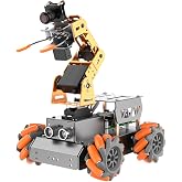 MasterPi 5DOF Robotic Arm for RaspberryPi 5 AI Vision Tracking Target Sorting Line Follow Open Source Programming Smart Robot Car Kit for Teen Adult STEM Educational Building Robot, RPi Not Included